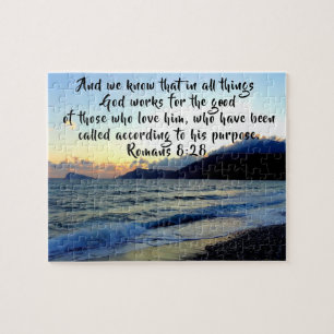 Puzzle Romains 8:28 Verse Bible Personnalisé