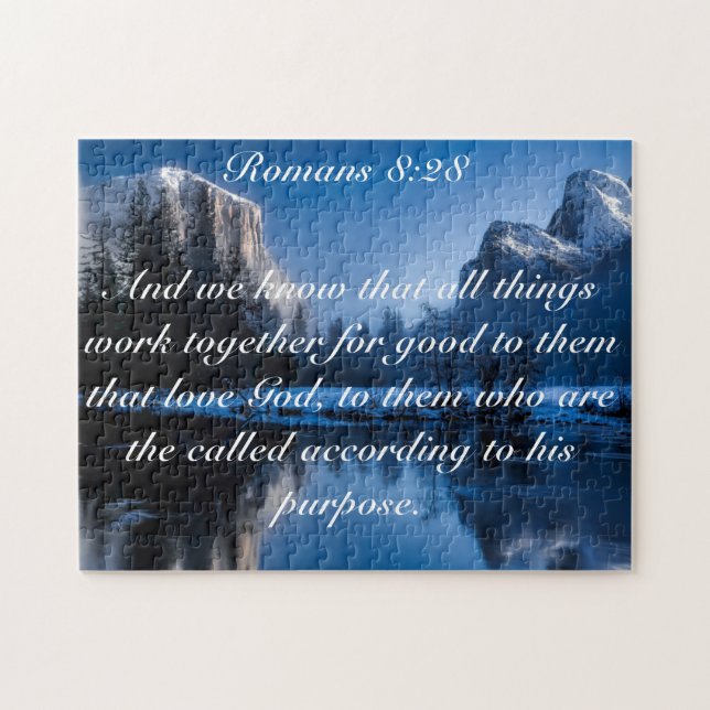 Puzzle Romains 8:28 Verse de la Bible (Horizontal)