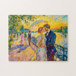 Puzzle Romance Impressionniste au Coucher de Soleil sur l