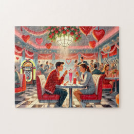 Puzzle Romance Rétro du Diner de la Saint-Valentin des An