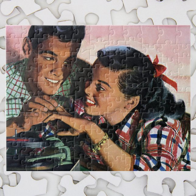 Puzzle Romance Vintage, Amoureux de Lycée en Amour (Créateur téléchargé)