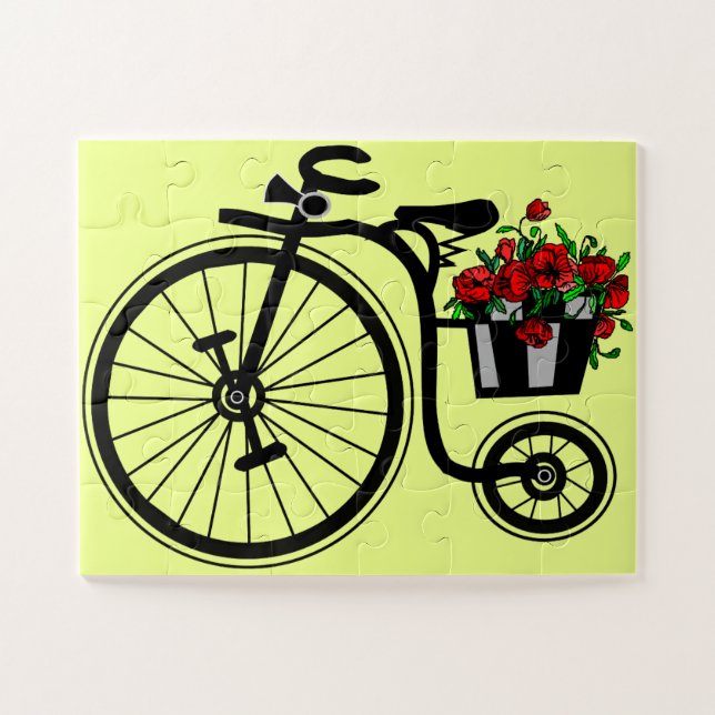 Puzzle romantique avec Vélo Fleurs (Horizontal)
