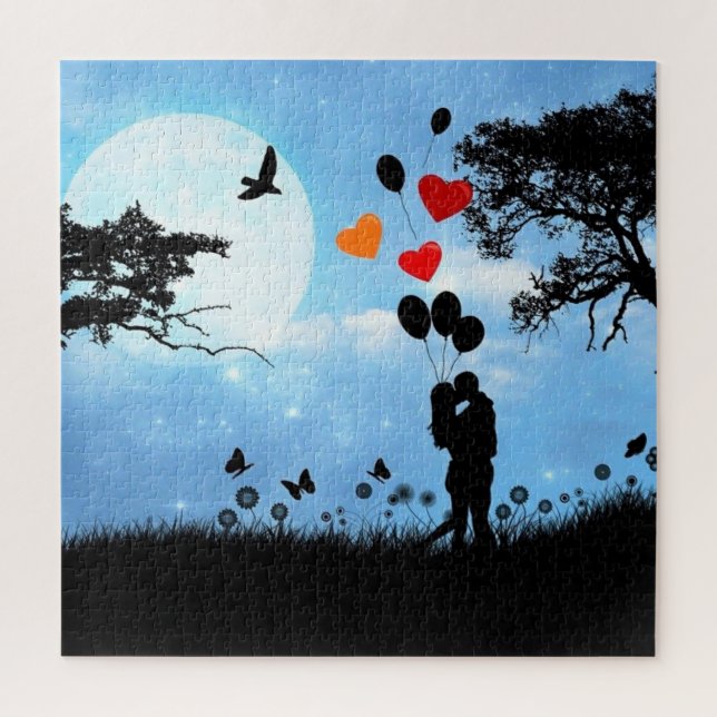 Puzzle romantique en couple - En amour (Vertical)