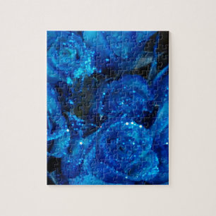 Puzzle Romantique Love Blue Glitter Glamour Roses