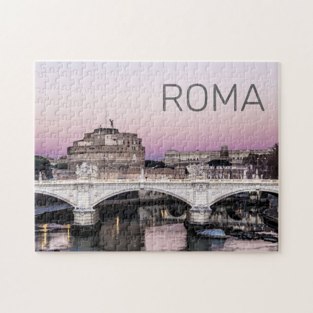 Puzzle Rome Italie Castel Sant'Angelo Pont Sunset (Horizontal)