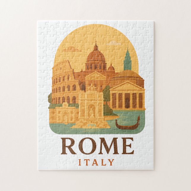 Puzzle Rome Vintage - Colosseum & Panthéon Rétro  (Vertical)