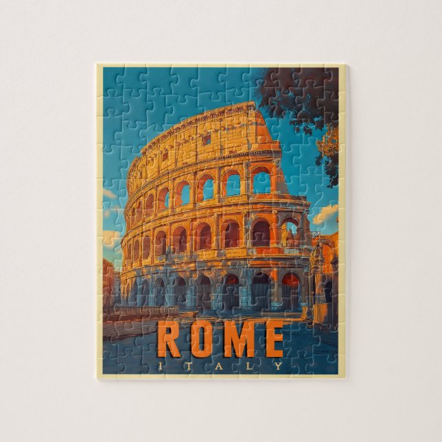 Puzzle Rome vintage Italie : Colisée et merveilles antiqu (Vertical)