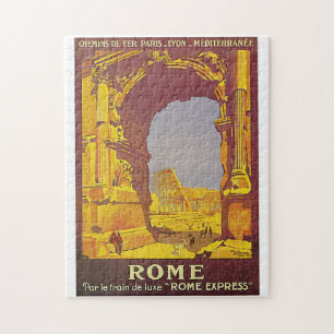 Puzzle Rome vintage par l'annonce de voyage de train