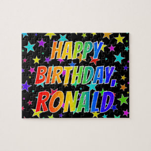 Puzzle "RONALD" Prénom, amusant "HEUREUX ANNIVERSAIRE"