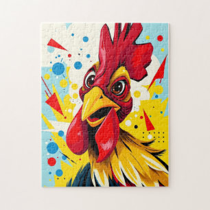 Puzzle Rooster coloré illustré