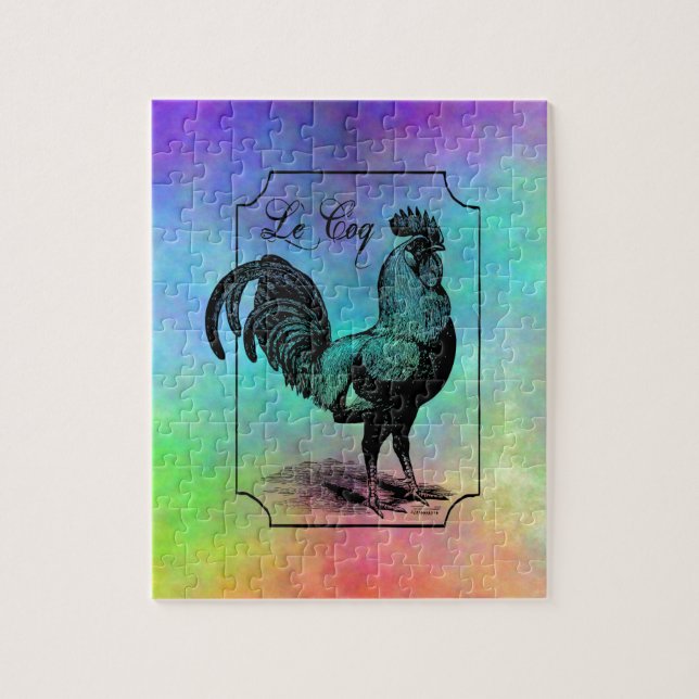 Puzzle Rooster vintage Pastel (Vertical)