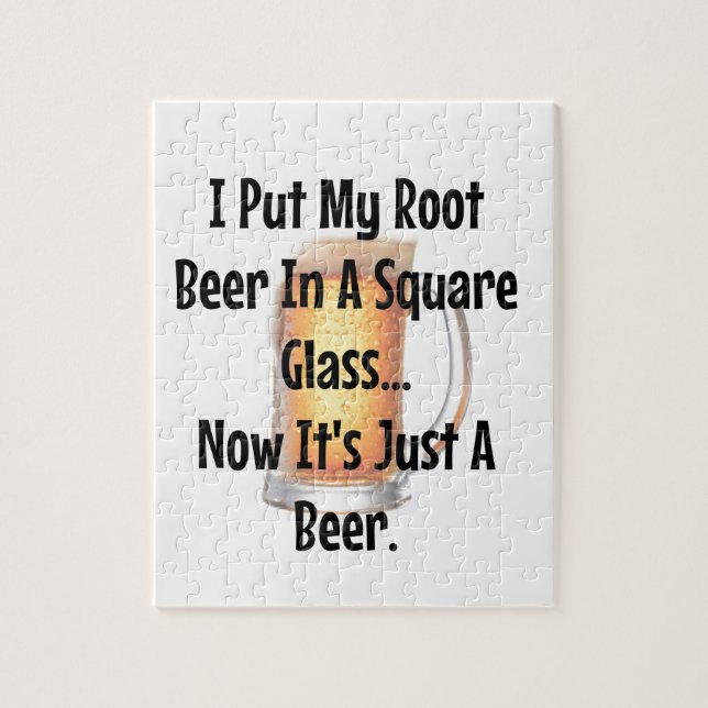 Puzzle Root Beer Dans un Verre Carré...Maintenant C'est J (Vertical)