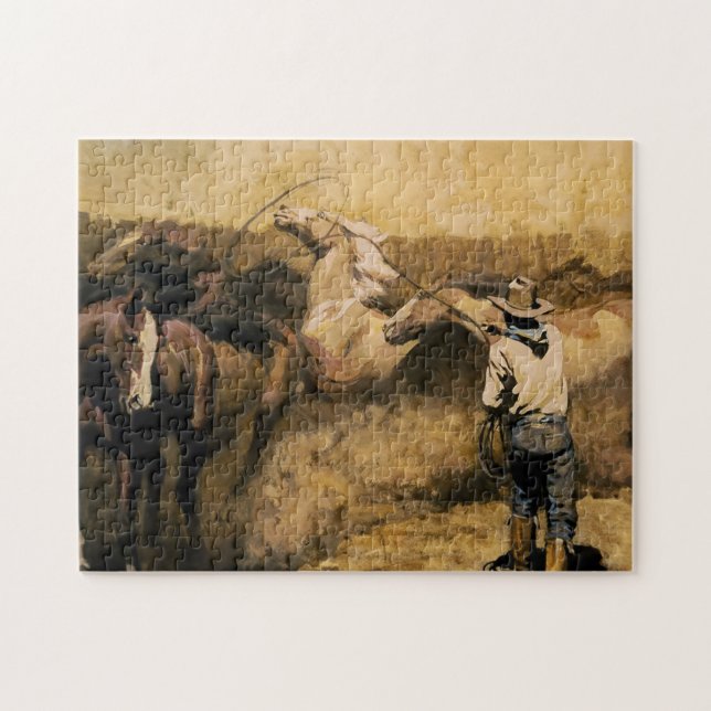 Puzzle “Roping Palomino” Art western par Maynard Dixon (Horizontal)