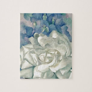 Puzzle Rose blanc et pied-d'alouette de stupéfaction la