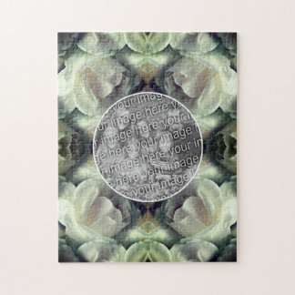 Puzzle Rose blanche Floral Abstrait Ajouter votre propre 