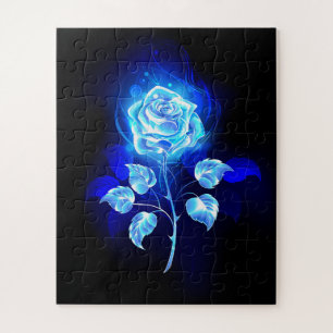 Puzzle Rose bleu brûlant