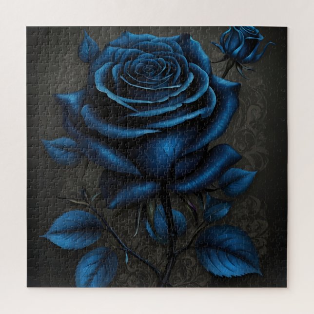 Puzzle Rose bleu profond de minuit (Vertical)