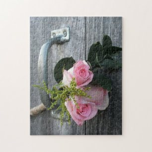 Puzzle Rose Bouquet Grange Bois Rustique Floral Photograp