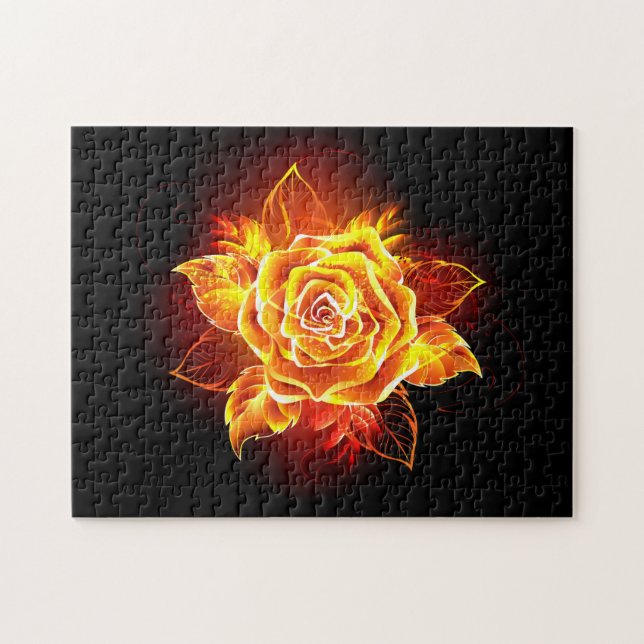 Puzzle Rose de feu en fleurs (Horizontal)