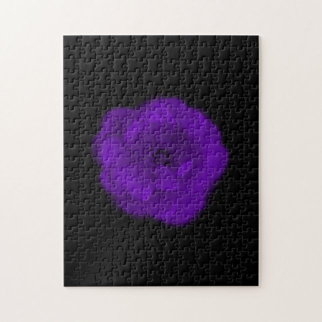 Puzzle Rose de pourpre. Fond noir (Vertical)