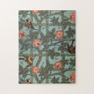 Puzzle Rose d'Escalades & Petit Oiseau, William Morris