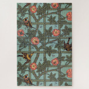 Puzzle Rose d'Escalades & Petit Oiseau, William Morris