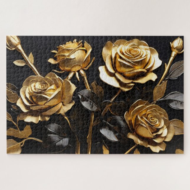 Puzzle Rose d'or Acrylique moderne (Horizontal)