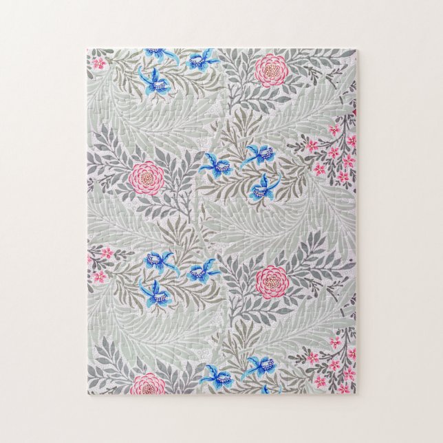 Puzzle Rose et Larkspur, William Morris (Vertical)