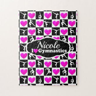 PUZZLE ROSE ET NOIR PERSONNALISÉ GYMNAST DESIGN