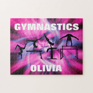 Puzzle rose et violet de gymnastique