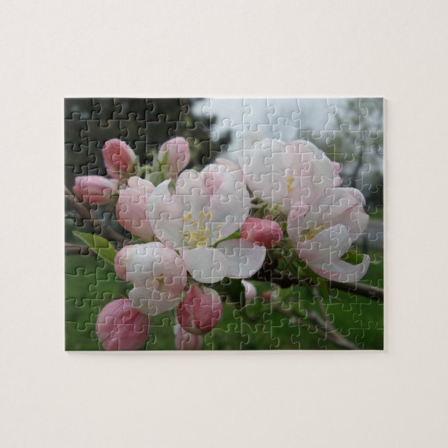 Puzzle rose Fleur Blanc (Horizontal)