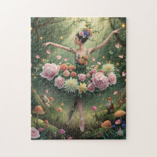 Puzzle Rose Florale Forêt Ballerine