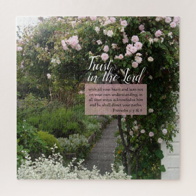 Puzzle Rose Garden Path Inspirational Acrylique Imprimer (Vertical)