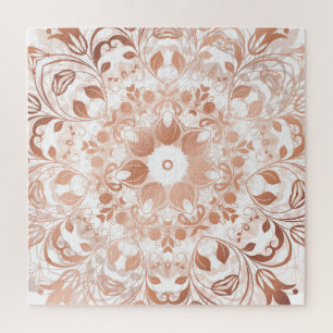 Puzzle Rose Gold Floral Mandala
