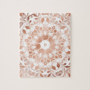 Puzzle Rose Gold Floral Mandala