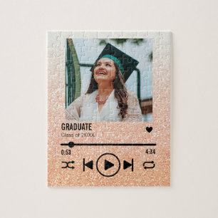Puzzle Rose Gold Ombre Graduation Photo Song Playlist