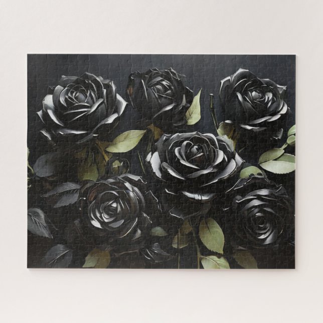 Puzzle Rose gothique noir (Horizontal)