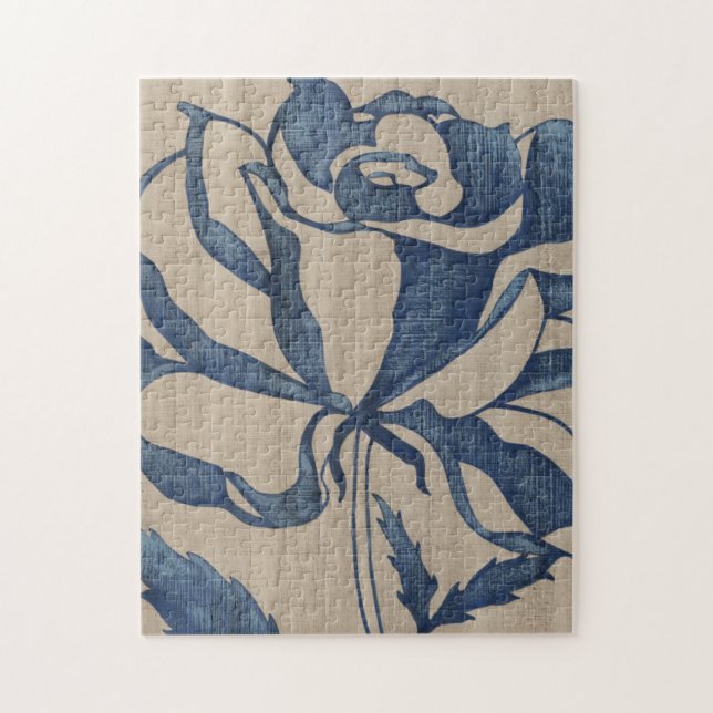 Puzzle Rose Indigo (Vertical)