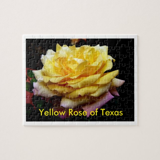 Puzzle Rose jaune de casse-tête du Texas (Horizontal)