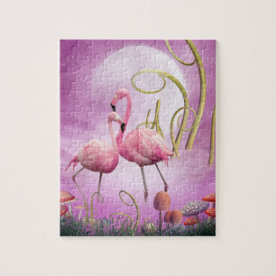 Puzzle rose lunatique de Flamants roses