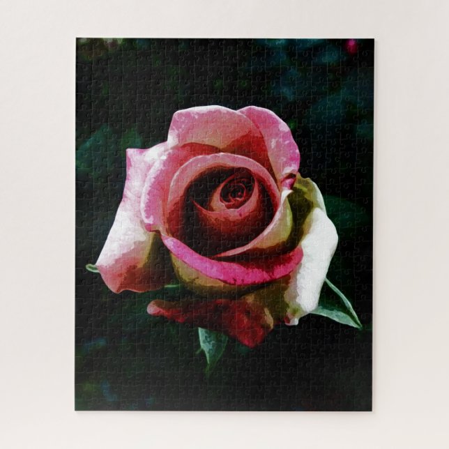 Puzzle Rose Peinte à l'Huile (Vertical)