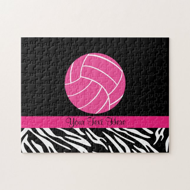 Puzzle rose personnalisé de volleyball (Horizontal)