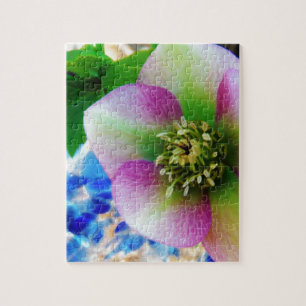 Puzzle Rose rose carême bleu boule de verre