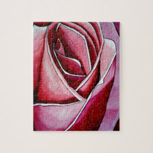 Puzzle Rose Rose macro fleurs aquarelle art abstrait