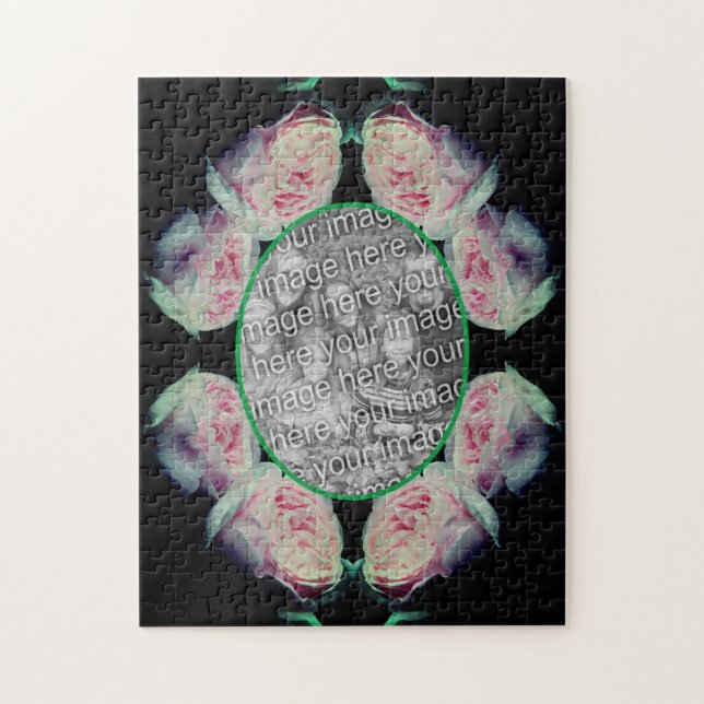 Puzzle Rose Roses Abstrait Cadre Ajouter Votre Photo (Vertical)