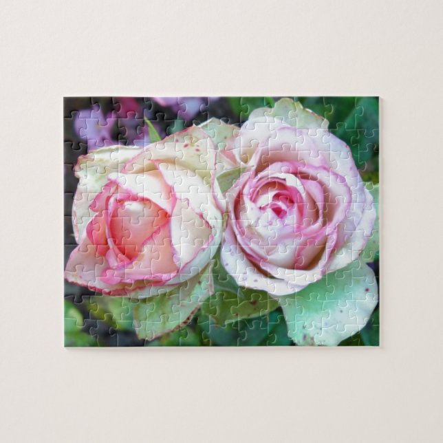 Puzzle rose Roses avec boîte cadeau (Horizontal)