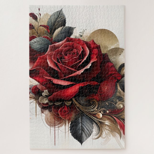 Puzzle Rose rouge (Vertical)