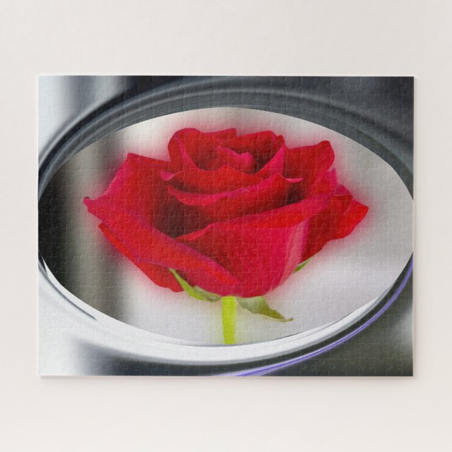 Puzzle Rose rouge vif (Horizontal)