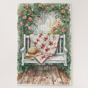 Puzzle Rose vintage couture avec charmant couette