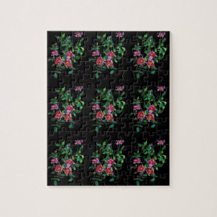 Puzzle Rose vintage noir